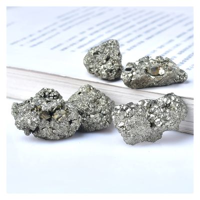 1-Piece Natural Pyrite Crystal Cluster, Irregular Raw Rock Sample for Home Decoration, Evil-Spirit Exorcism and Money Drawing