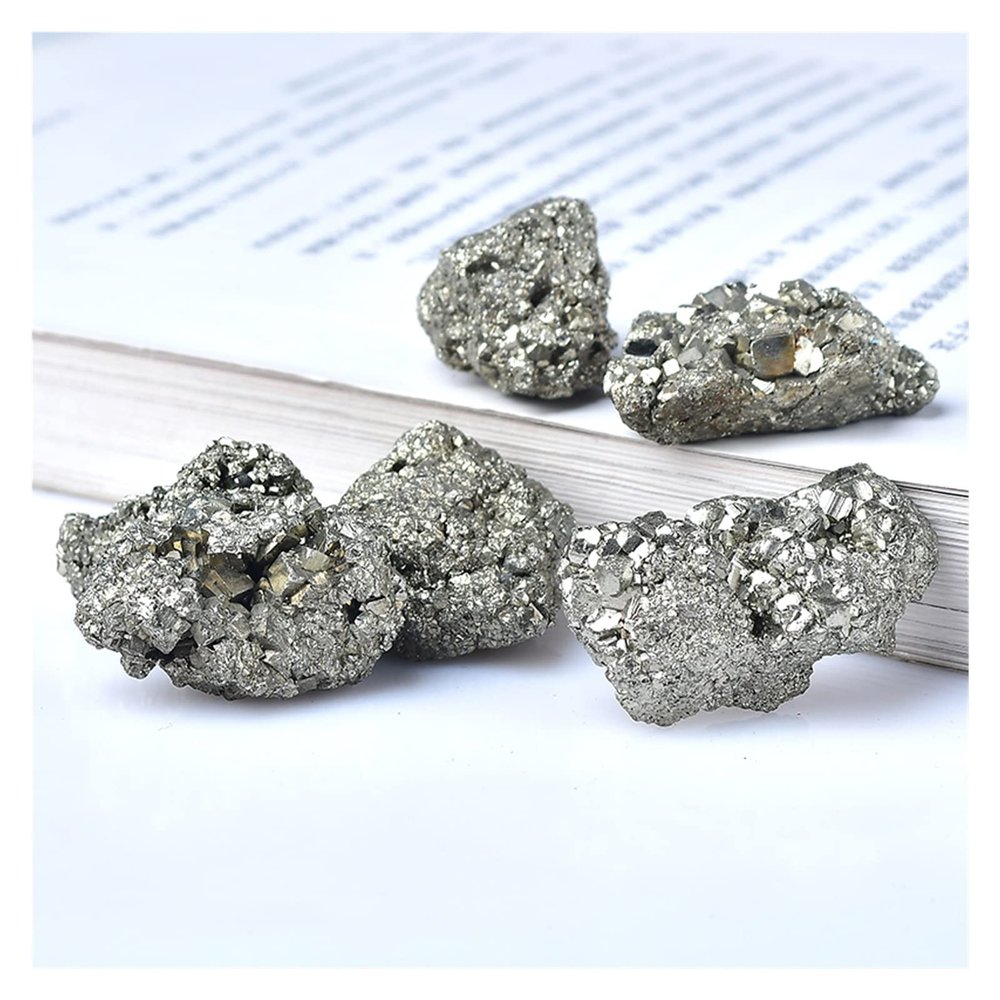 1-Piece Natural Pyrite Crystal Cluster, Irregular Raw Rock Sample for Home Decoration, Evil-Spirit Exorcism and Money Drawing