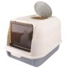 Covered Foldable Cat Litter Box with Scoop, Gray, 36 x 51 x 34 cm view 1