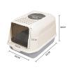 Covered Foldable Cat Litter Box with Scoop, Gray, 36 x 51 x 34 cm view 2