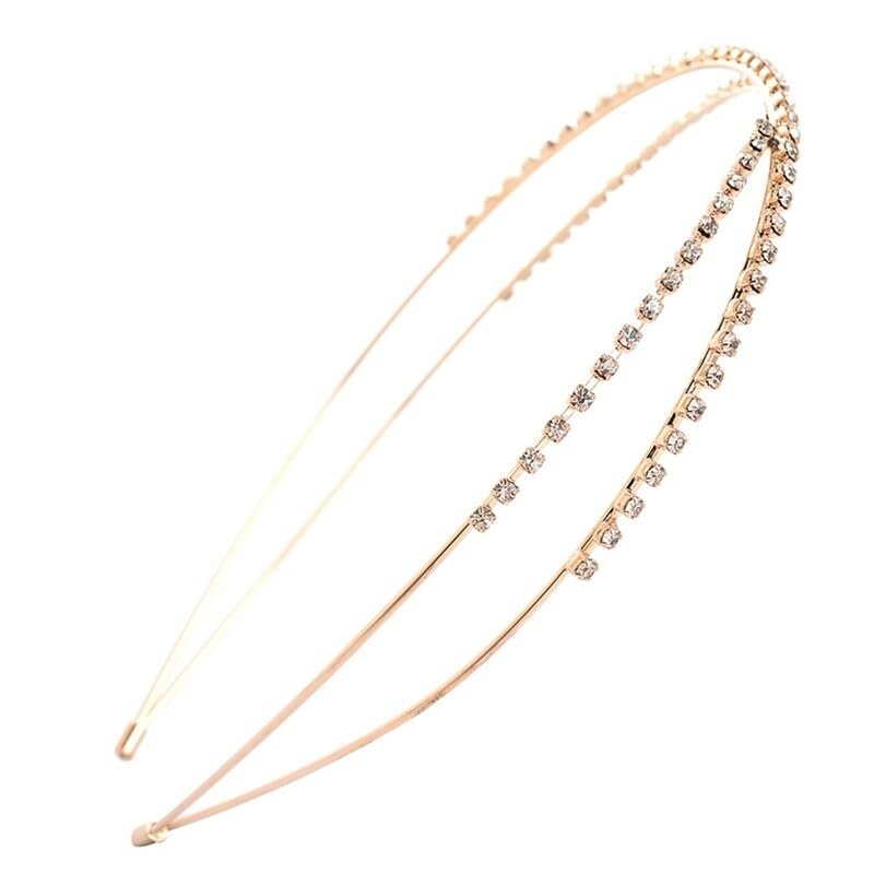 Skinny Rhinestone Criss-Cross Sparkly Headband