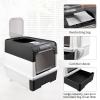 Enclosed Foldable Cat Litter Box, Large, with Lid & Deodorizing Set, Removable PP Plastic Tray, 49 x 37 x 35 cm (W, Black) view 3