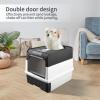 Enclosed Foldable Cat Litter Box, Large, with Lid & Deodorizing Set, Removable PP Plastic Tray, 49 x 37 x 35 cm (W, Black) view 4