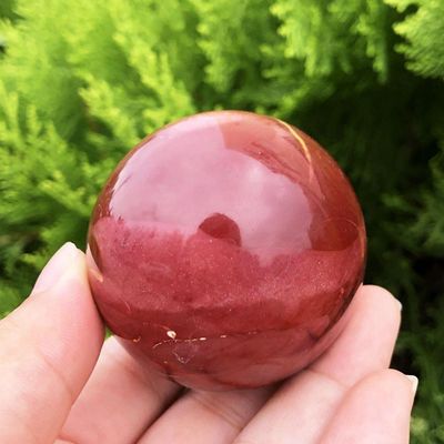 ANEIDA 1-Piece Natural Red Mookaite Crystal Stone Ball for Decoration