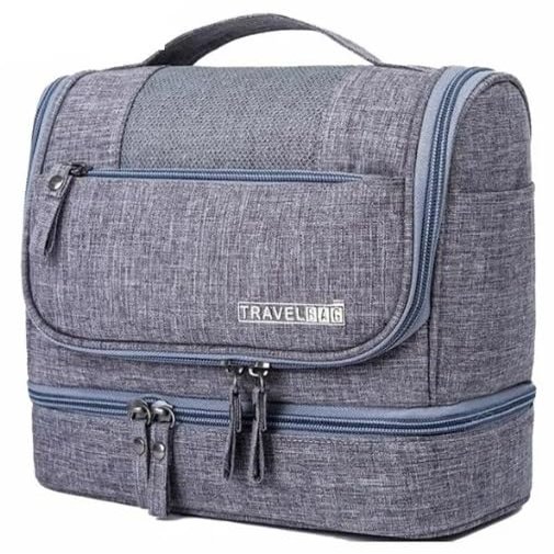 Soulima Spacious Waterproof Insulated Hanging Travel Cosmetic Bag, Gray, 23184