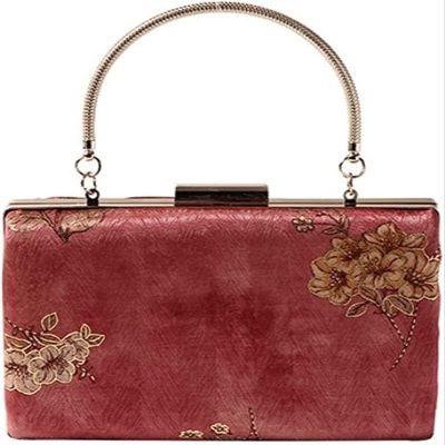 RajoNN Women's Embroidered Clutch Handbag, One-Shoulder Party Bag (Color: B)
