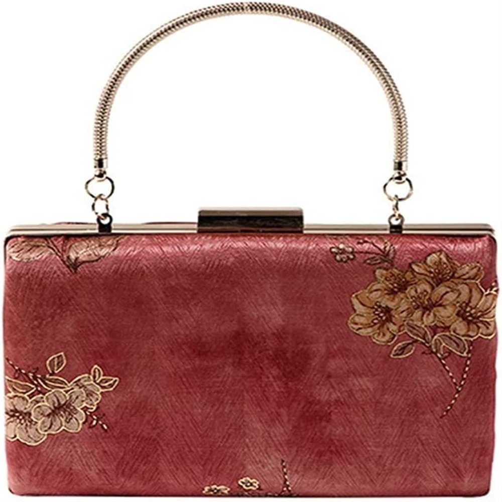 RajoNN Women's Embroidered Clutch Handbag, One-Shoulder Party Bag (Color: B)