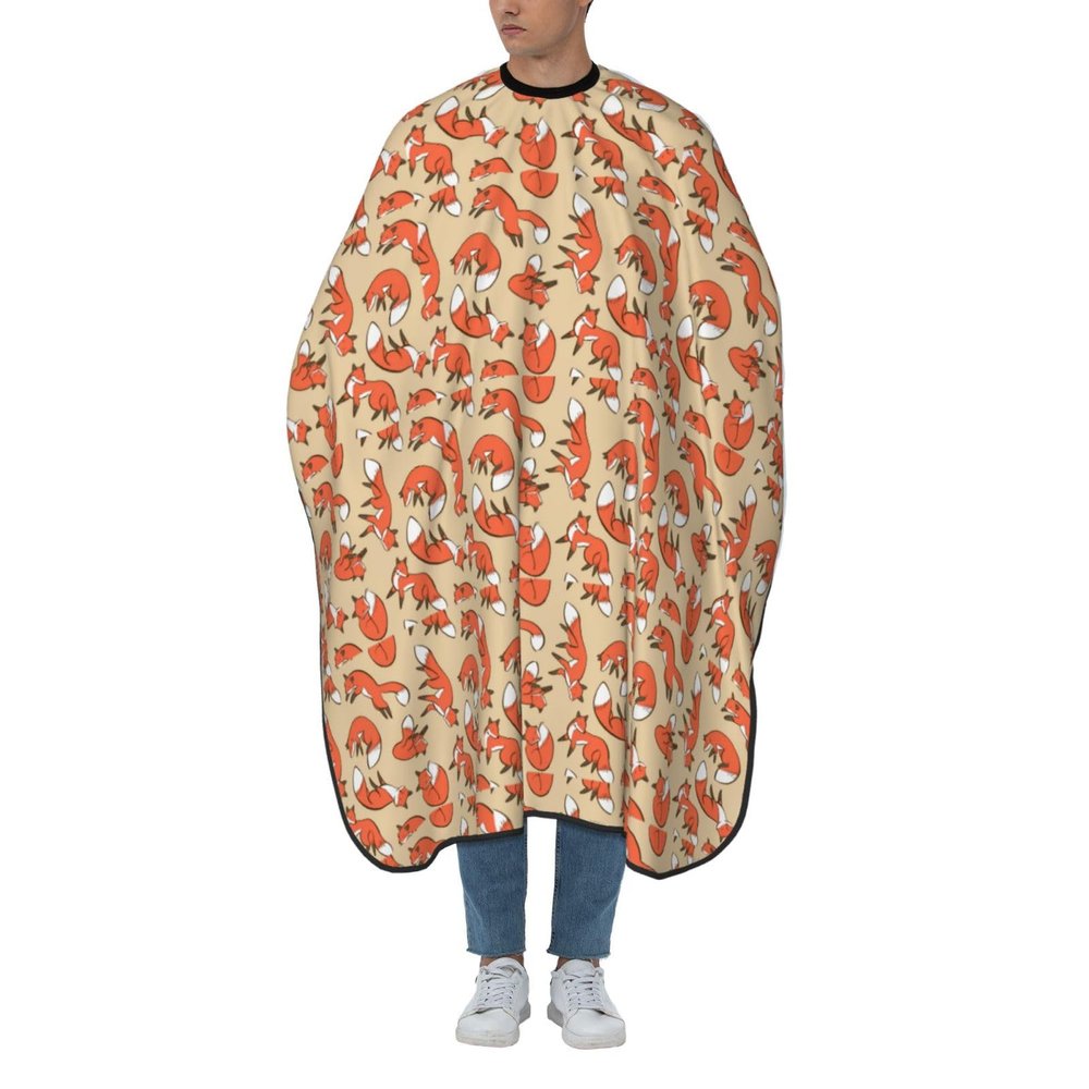 EgoMed Haircut Cape, Professional Salon Haircutting Cape, Barber Cape, Many Foxes Print