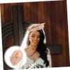 Women's Flower and Veil Headband for Parties and Weddings, Pink view 4