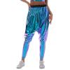 Women's Metallic Glossy Wet-Look Cargo Pants, Sports Pants, Holographic Hip-Hop Leggings, Jogger Sweatpants, Dance Pants, Party Disco Clubwear view 1