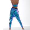 Women's Metallic Glossy Wet-Look Cargo Pants, Sports Pants, Holographic Hip-Hop Leggings, Jogger Sweatpants, Dance Pants, Party Disco Clubwear view 4