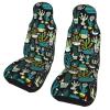 BEEOFICEPENG Car Seat Covers, Universal Front Seat Protectors, 2-Piece Set, Garden Cactus view 1