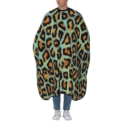 EgoMed Professional Haircut Cape, Blue-Green Leopard Print