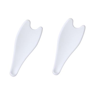 PartyKindom 2-Piece Scalp Massage Tool and Facial Gua Sha Set, White