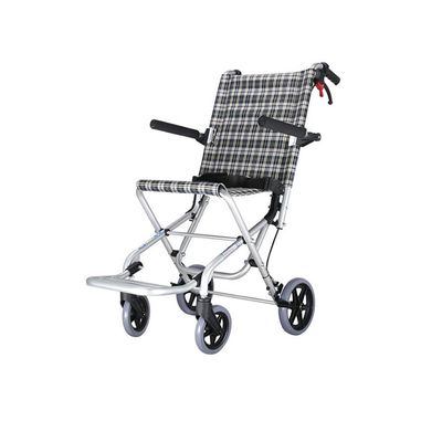 Ultra-Lightweight Aluminum Alloy Wheelchair, Portable, Foldable Transport Chair with Hand Brakes and Folding-Back Armrests