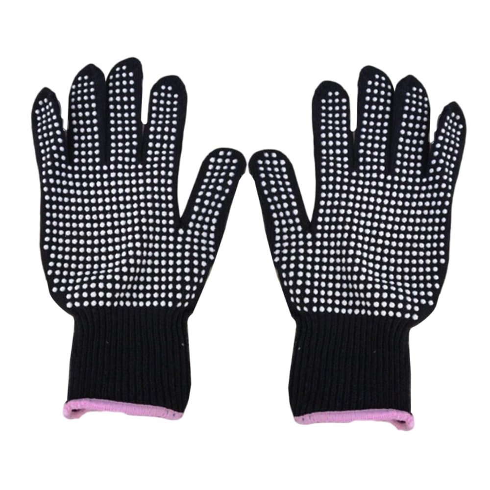 PRETYZOOM 1 Pair Heat-Resistant Gloves, Black, for Curling Irons