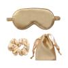 JIHUOO 3-Piece Synthetic Silk Satin Sleep Mask Set, Gold view 1