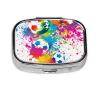 LAMAME Square Pill Organizer with Colorful Football Print view 1