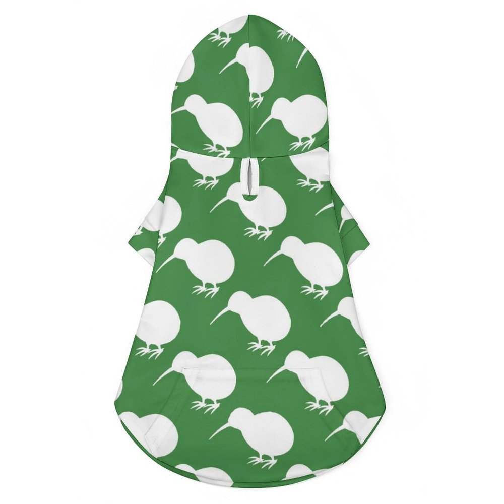Kiwi Bird Printed Pet Hoodie for Dogs and Cats, L