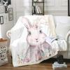 Cuddly Rabbit Blanket 100 x 150 cm, Soft Flannel Fleece Blanket view 1