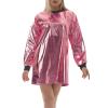 Women's Wet-Look Stretch Patent Leather and Leather Dress with Garter Detail view 1