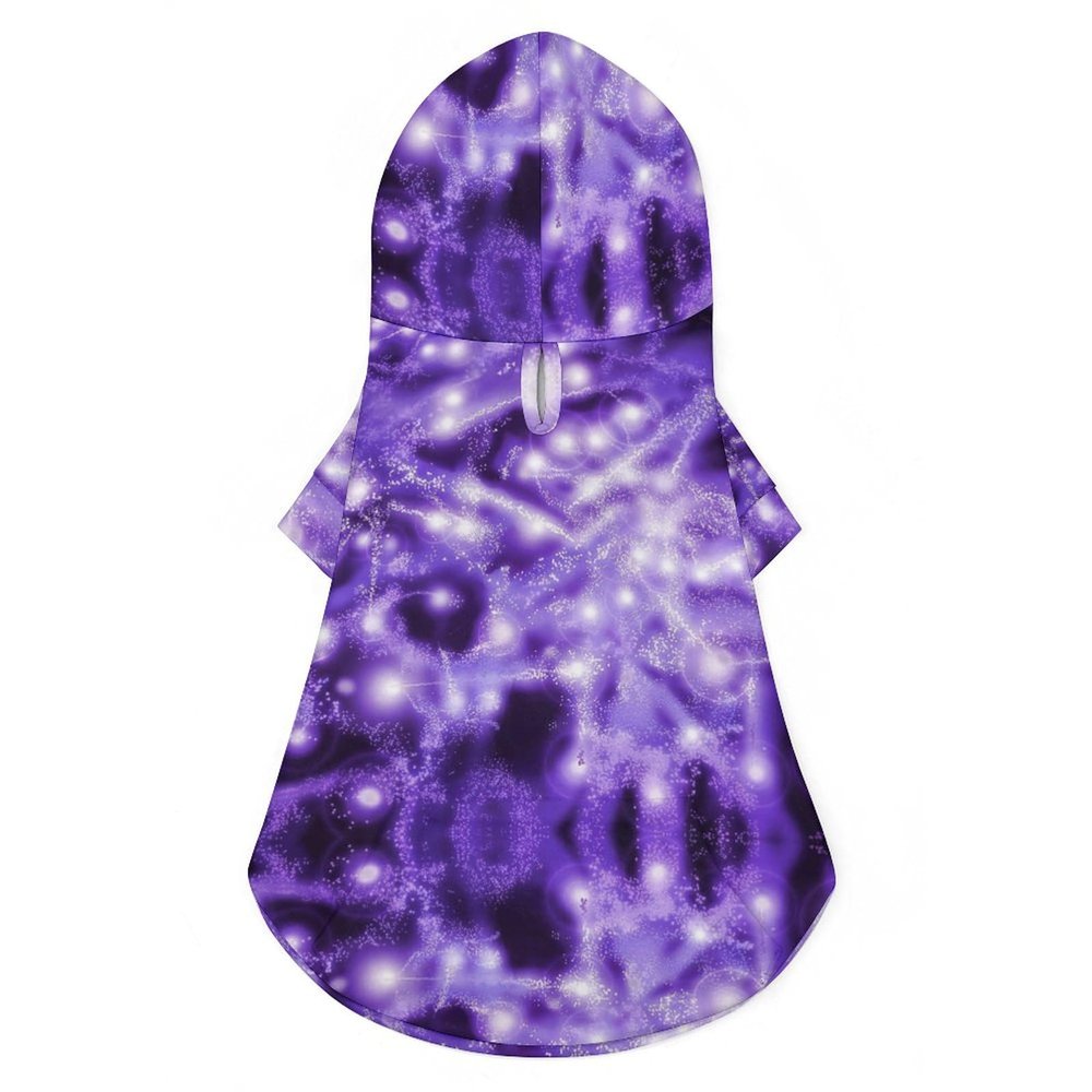 Purple Neon Pet Hoodie, Printed, Pet Clothing, Warm Pullover, Dog and Cat Jacket, XL