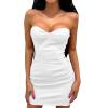 Gefomuofe Women's Leather Dress, Sexy Slim-Fit Pencil Dress with Patent Leather and Garter-Look Details view 1