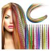HKYBCF Feather Hair Extensions, Colored Synthetic Feather Strands, 20 Pieces view 2