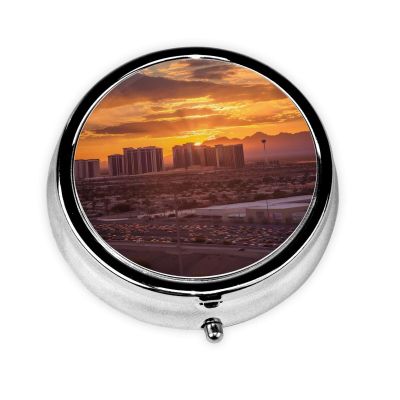 3-Compartment Travel Pill Case, Las Vegas Sunset