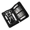 Housoutil Nail Clippers, Ergonomic Design, 15-Piece Black Stainless Steel Set view 1
