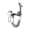Chrome-Plated Brass Bidet Sprayer Set for Toilets, Wall-Mounted, Hot and Cold Water view 1