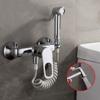 Chrome-Plated Brass Bidet Sprayer Set for Toilets, Wall-Mounted, Hot and Cold Water view 2
