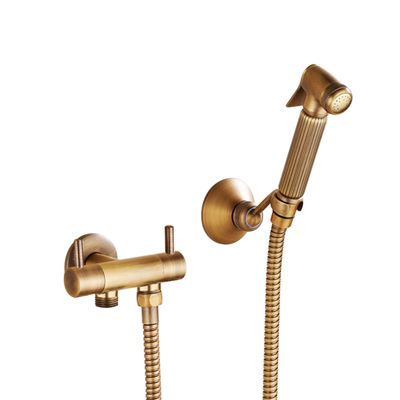 Antique Brass Handheld Toilet Bidet Sprayer Set with 150 cm Hose