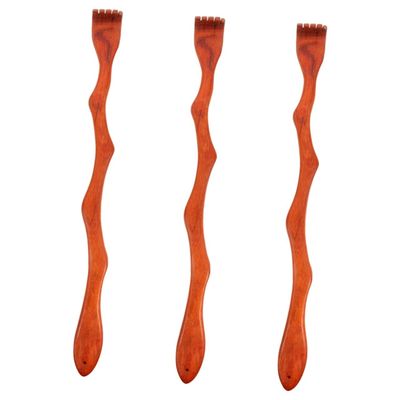 GLEAVI 3-Piece Extendable Wooden Back Scratcher Set with Red Pear Pendant