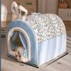 Soft Triangular Pet Bed for Dogs and Cats, Blue view 2