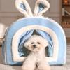 Soft Triangular Pet Bed for Dogs and Cats, Blue view 4