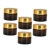 SOESFOUFU 6-Piece Brown Glass Cosmetic Jars with Lids view 2