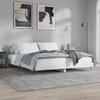 White Wood-Effect Youth Bed Frame with Headboard, 120 x 200 cm view 1