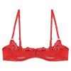 GRRKDFQ Sexy Women's Open Half-Cup Lace Bra, Red, M view 2