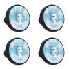 GUEROTKR Round Cabinet Knobs and Handles, 4-Piece Blue Cartoon Unicorn Set view 1