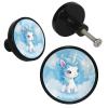 GUEROTKR Round Cabinet Knobs and Handles, 4-Piece Blue Cartoon Unicorn Set view 2