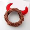 Women's Red Plush Ox Devil Demon Horn Headband, Wine Red view 2