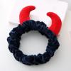 Women's Red Plush Ox Devil Demon Horn Headband, Wine Red view 4