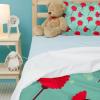 King Duvet Cover Set, Small Red Flower, 3-Piece, Ultra-Soft, 1 Duvet Cover with 2 Pillowcases, Zipper and 4 Corner Ties view 4