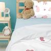 3-Piece Queen Tencel Duvet Cover Set with 2 Pillowcases, Pink Pig Playing with Butterflies view 4