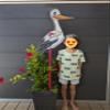 140 cm Baby Stork for a Girl’s Birth, Pink (Double-Sided Print*) view 4