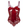 WILLBEST Women’s Blue Babydoll Lingerie Set, Curvy XXL, Plus Size Bustier and Garter Set view 4