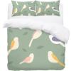 3-Piece Queen Bedding Set, Breathable Tencel with 2 Pillowcases, Hand-Drawn Birds view 2