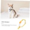 Housoutil 3-Piece Decorative Cat Collars with Bells, Adjustable and Comfortable, Bright Yellow view 2