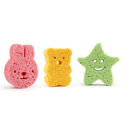 Angoily 6-Piece Baby Bath Sponge Set with Cute Animal Shapes